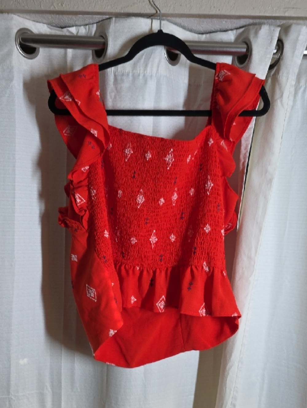 sofia by sofia vergara Red Ruffle Strap Smocked-Back Camisole - Picture 3 of 3